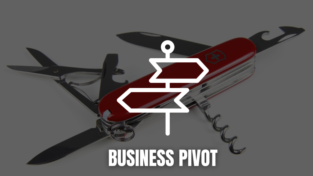 Illustration for article about business pivot examples with a swiss army knife
